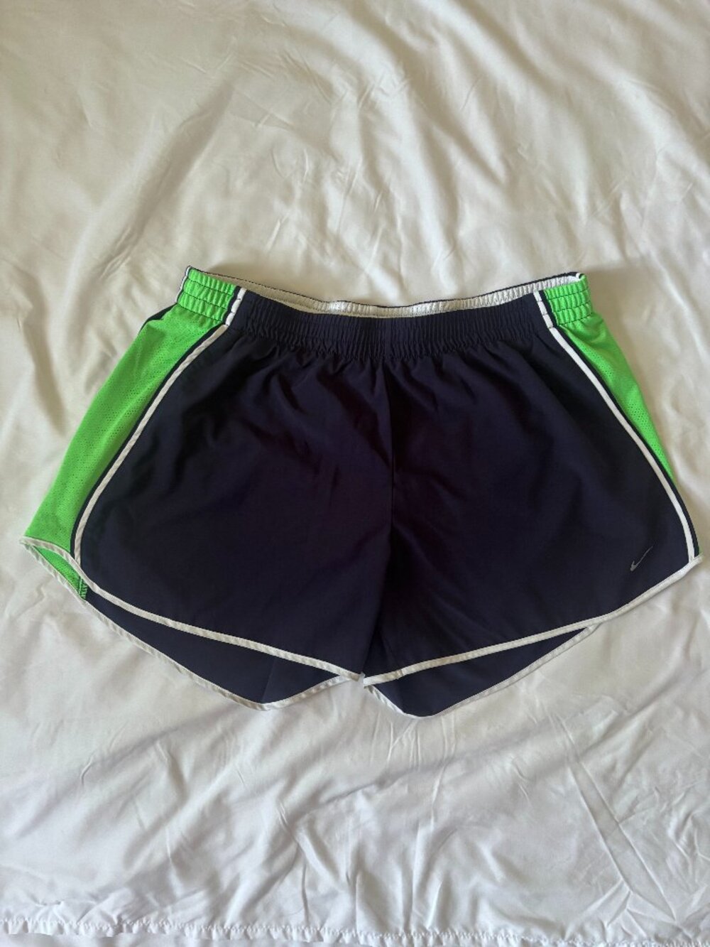 Nike Dri‑FIT Navy/Green Running Shorts Size L